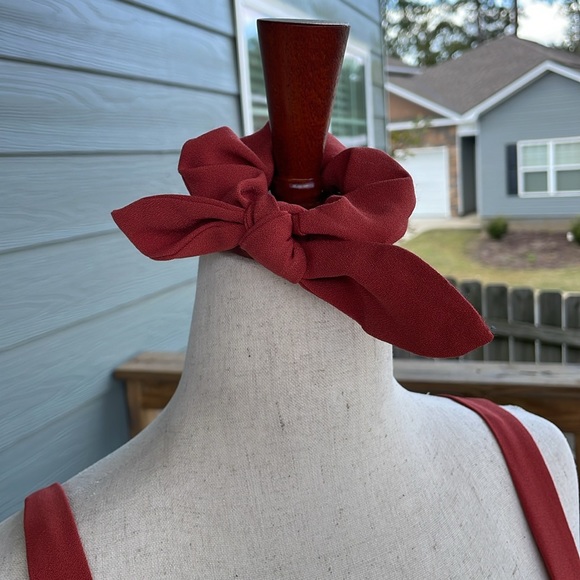 Abercrombie & Fitch Red Mini Dress W/ Bow (Size: Small Tall) - Picture 2 of 4